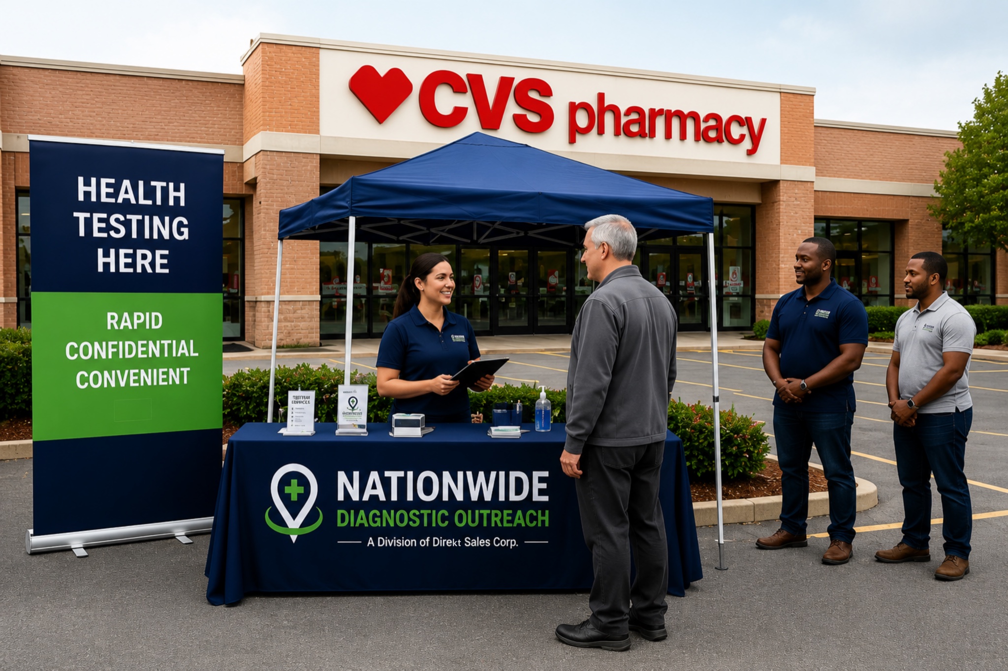 Nationwide Diagnostic Outreach field team at a community health engagement.